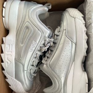 Silver Fila Platform Sneakers